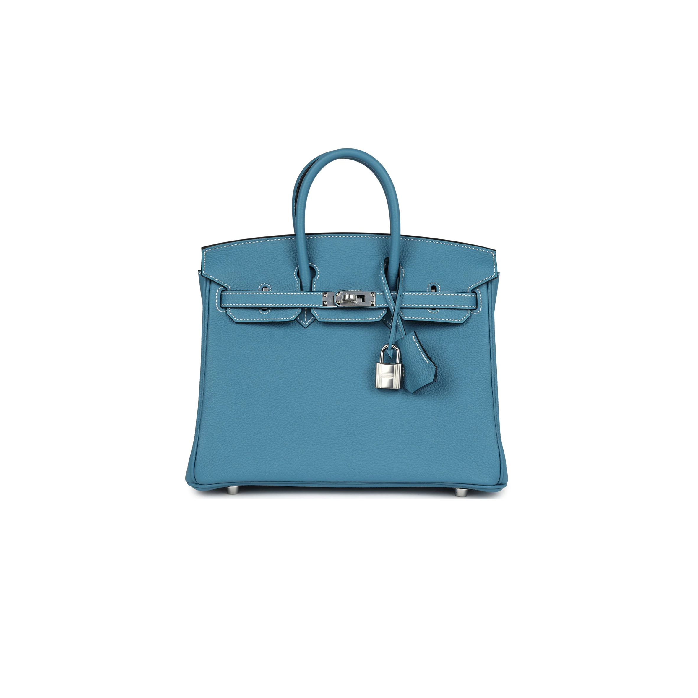 H**mes birkin 25 blue jean togo palladium hardware 265378 (25*20*13cm)